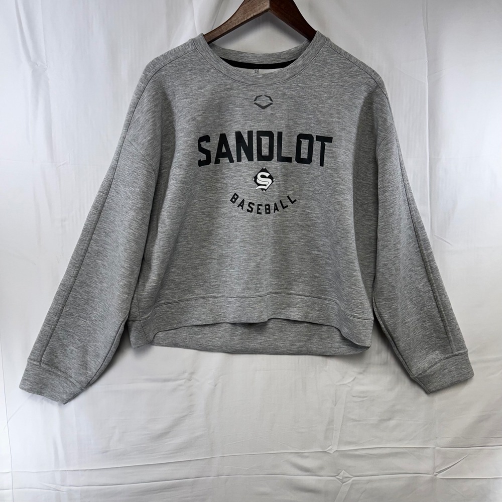 Evoshield Sandlot Baseball Sweatshirt Women Large Gray Cropped Athletic